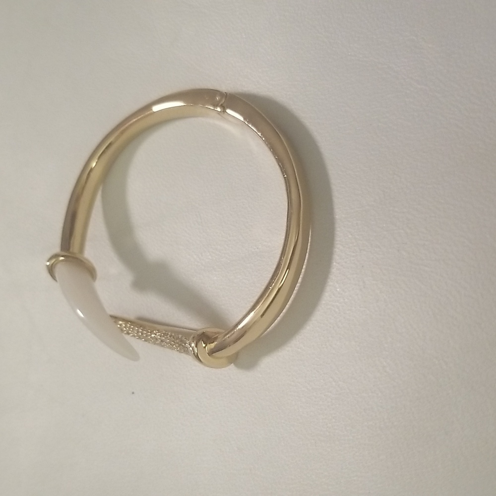 Women's Rachel Zoe Goldtone Bracelet with Simulated Ivory & Rhinestones; O/S - Picture 4 of 8